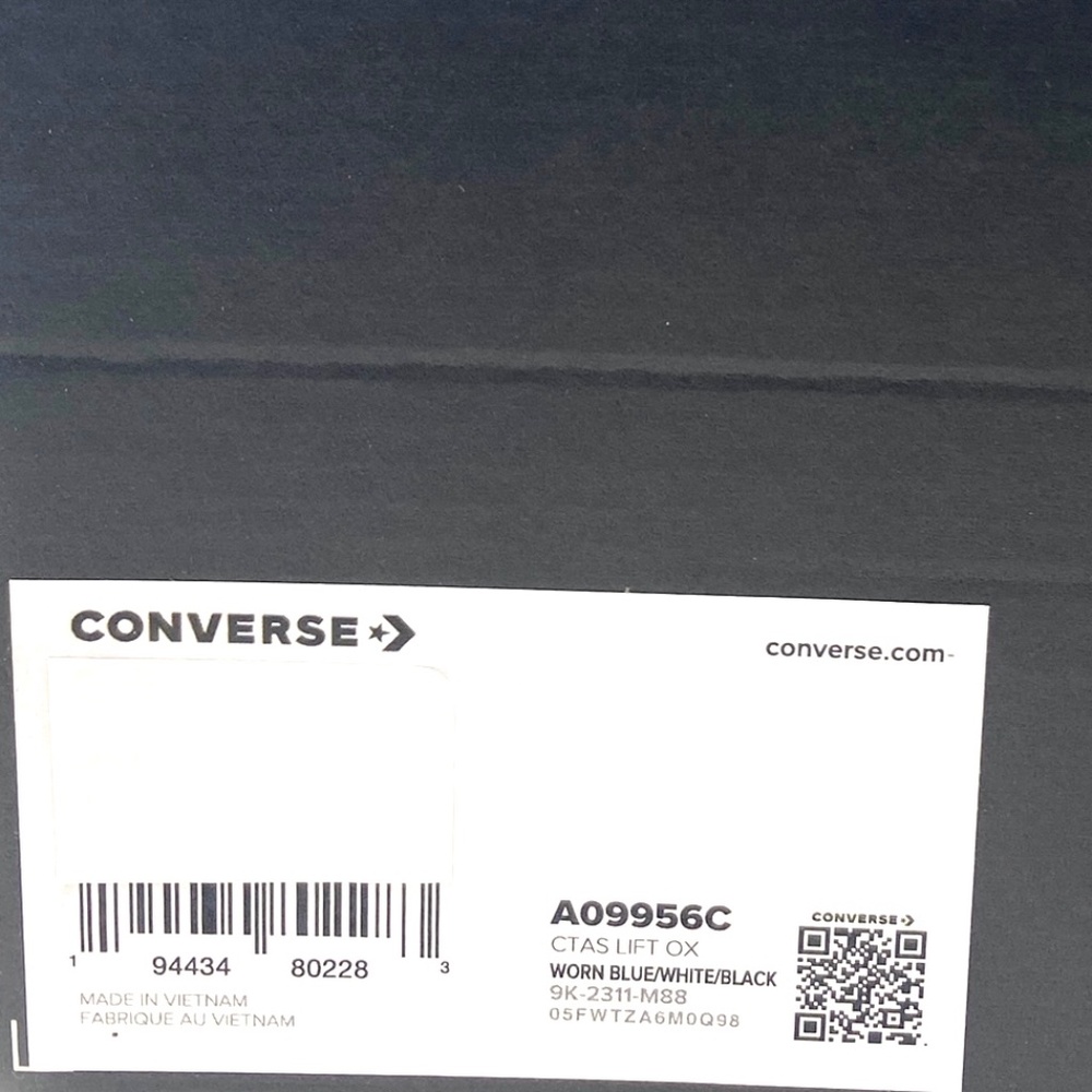 Converse Ctas Lift OX Worn Blue Canvas Platform Women's Low Top Sneaker A09956C - Picture 8 of 9